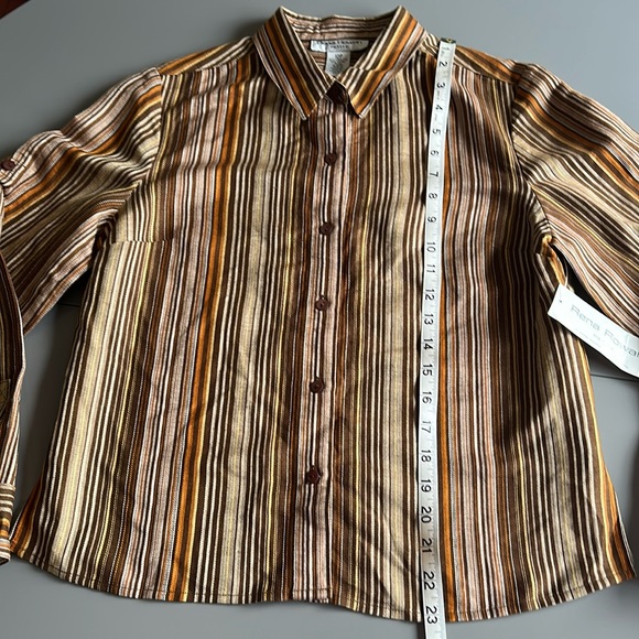 NWT Rena Rowan Linen Top Bark Multicolor 10P - Picture 3 of 13